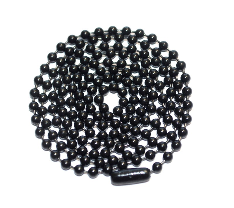 bouti1583 Black Oxide Stainless Steel Ball Chain Necklace - 3.2mm, 29.5" - Image 2